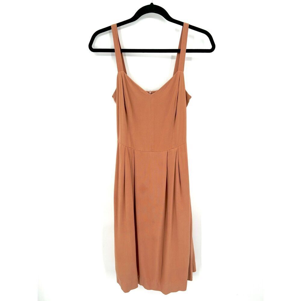 BIRDS OF NORTH AMERICA Plumeleteer Blush Pink Nude Pleated Midi Dress Size 6